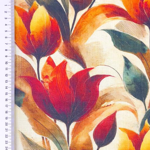 Viscose linen Digital print, Blomster